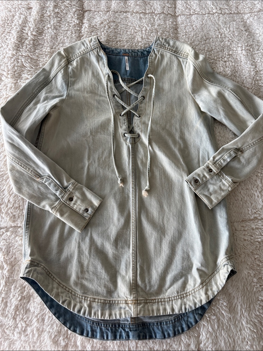 Free People lace up Tunic mini dress
